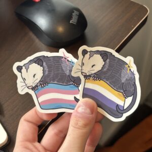 Pride Flag Opossum Sticker