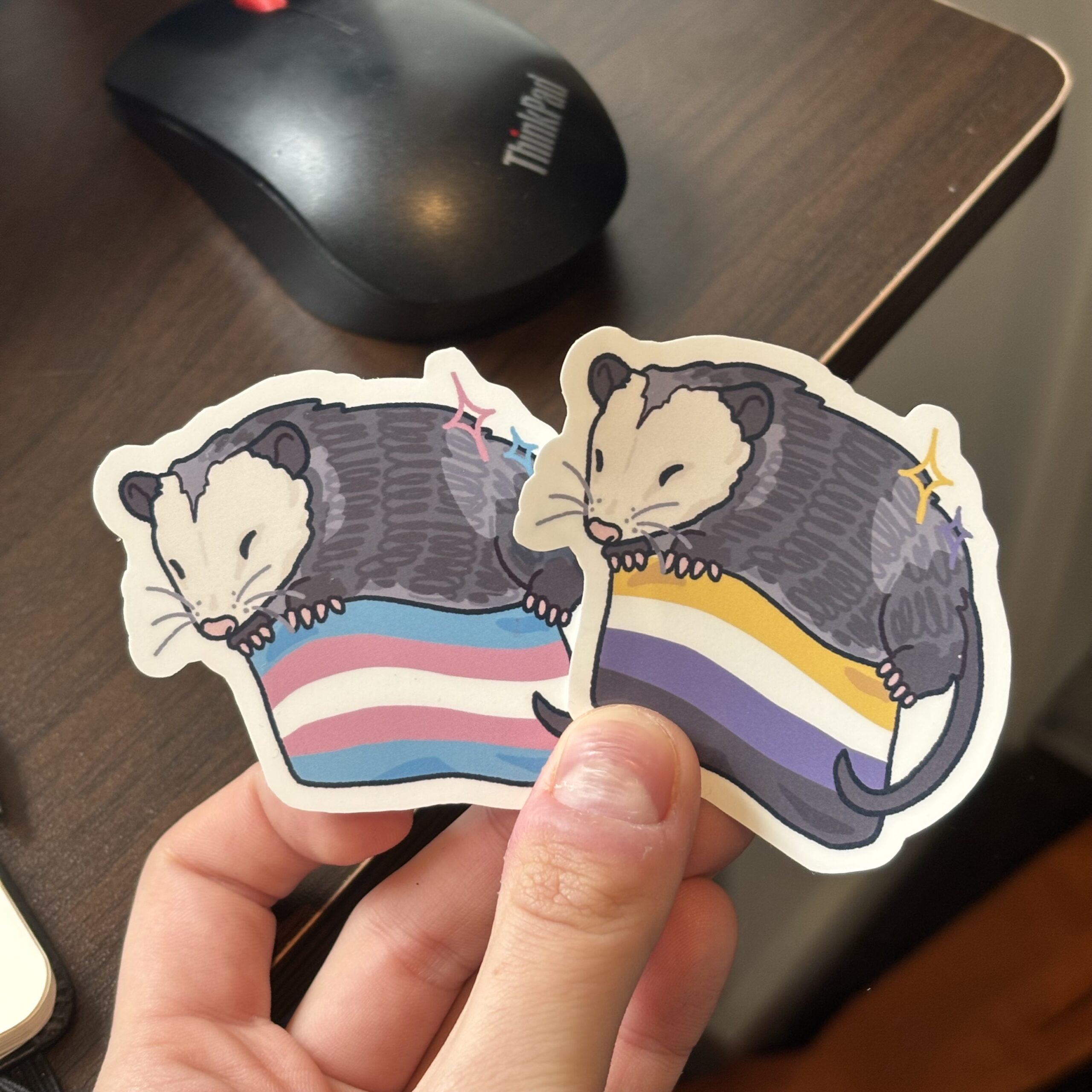 Pride Flag Opossum Sticker